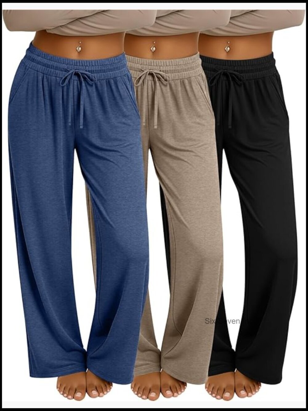 3 Pack Women's Baggy Sweatpants with Pockets Wide Leg Yoga Lounge Pants